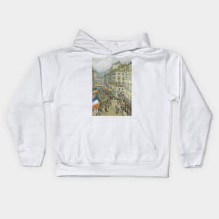 July Fourteenth, Rue Daunou by Childe Hassam Kids Hoodie